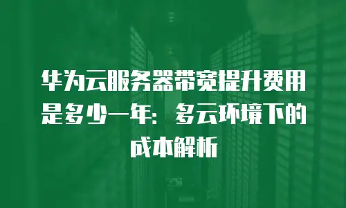 华为云服务器带宽提升费用是多少一年：多云环境下的成本解析