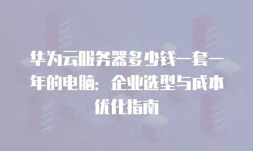 华为云服务器多少钱一套一年的电脑：企业选型与成本优化指南