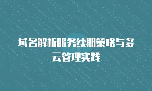 域名解析服务续期策略与多云管理实践