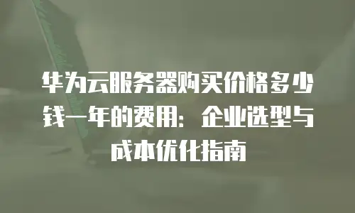 华为云服务器购买价格多少钱一年的费用：企业选型与成本优化指南