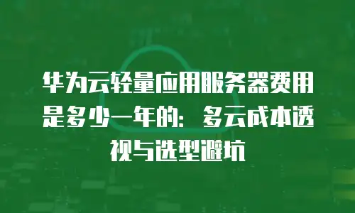 华为云轻量应用服务器费用是多少一年的：多云成本透视与选型避坑