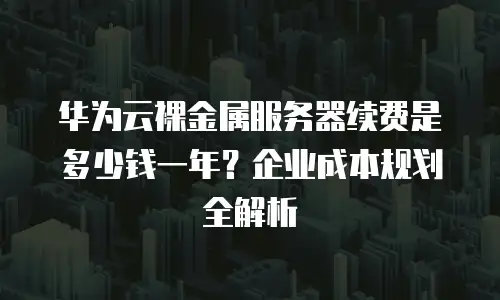 华为云裸金属服务器续费是多少钱一年？企业成本规划全解析