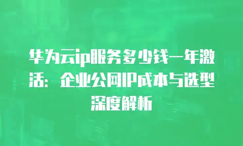 华为云ip服务多少钱一年激活：企业公网IP成本与选型深度解析