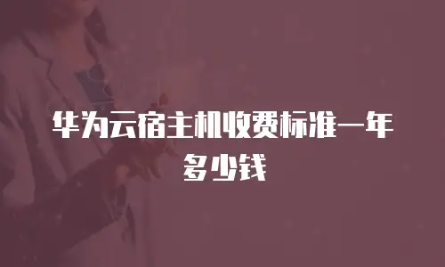华为云宿主机收费标准一年多少钱