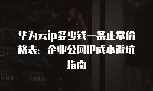 华为云ip多少钱一条正常价格表：企业公网IP成本避坑指南