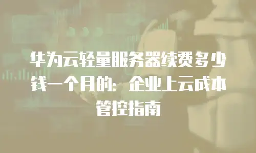 华为云轻量服务器续费多少钱一个月的：企业上云成本管控指南