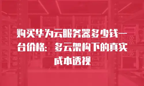 购买华为云服务器多少钱一台价格：多云架构下的真实成本透视
