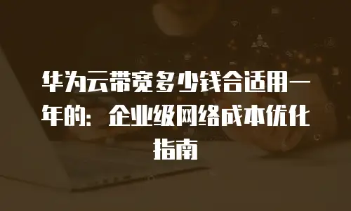 华为云带宽多少钱合适用一年的：企业级网络成本优化指南