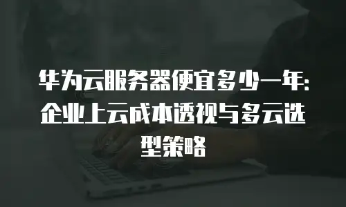 华为云服务器便宜多少一年：企业上云成本透视与多云选型策略