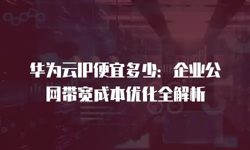 华为云IP便宜多少：企业公网带宽成本优化全解析