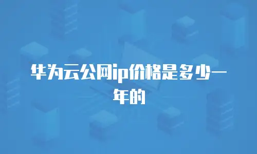 华为云公网ip价格是多少一年的