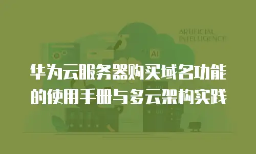 华为云服务器购买域名功能的使用手册与多云架构实践