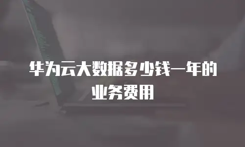 华为云大数据多少钱一年的业务费用