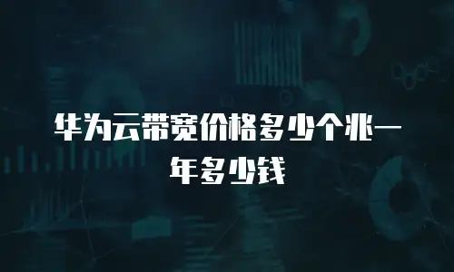 华为云带宽价格多少个兆一年多少钱
