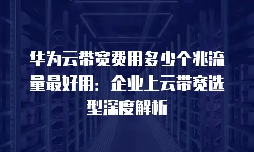 华为云带宽费用多少个兆流量最好用：企业上云带宽选型深度解析