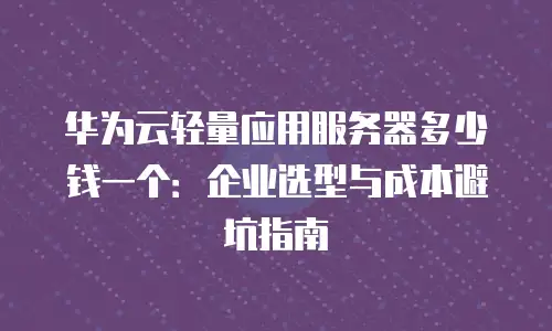 华为云轻量应用服务器多少钱一个：企业选型与成本避坑指南