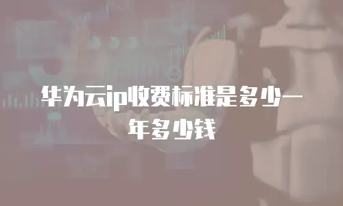 华为云ip收费标准是多少一年多少钱