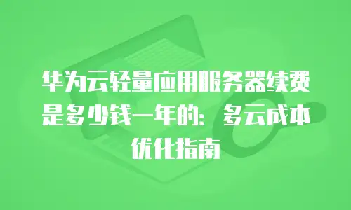 华为云轻量应用服务器续费是多少钱一年的：多云成本优化指南