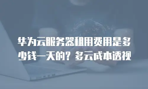 华为云服务器租用费用是多少钱一天的？多云成本透视