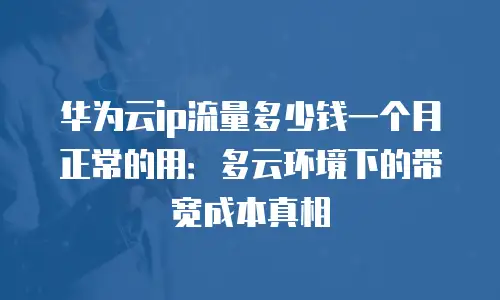 华为云ip流量多少钱一个月正常的用：多云环境下的带宽成本真相