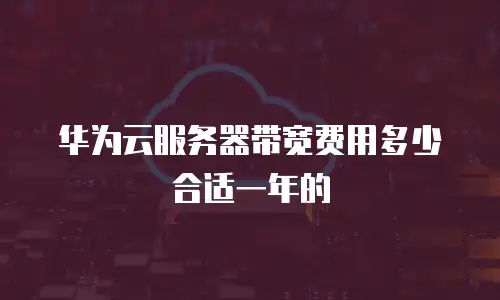 华为云服务器带宽费用多少合适一年的