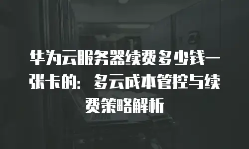 华为云服务器续费多少钱一张卡的：多云成本管控与续费策略解析