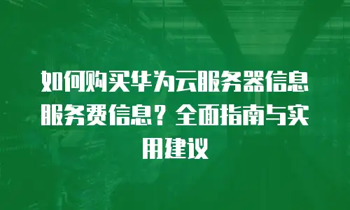 如何购买华为云服务器信息服务费信息？全面指南与实用建议