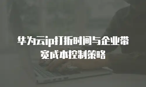华为云ip打折时间与企业带宽成本控制策略