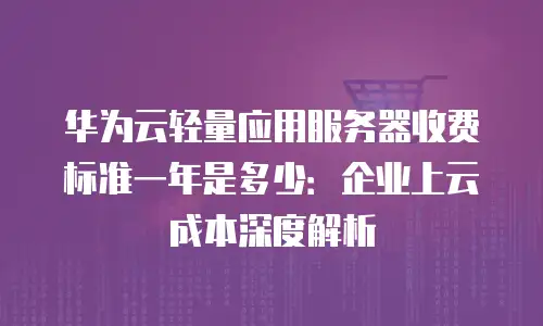 华为云轻量应用服务器收费标准一年是多少：企业上云成本深度解析