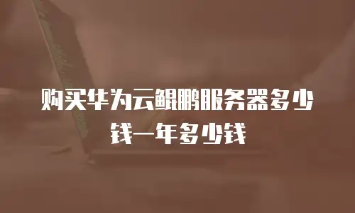 购买华为云鲲鹏服务器多少钱一年多少钱