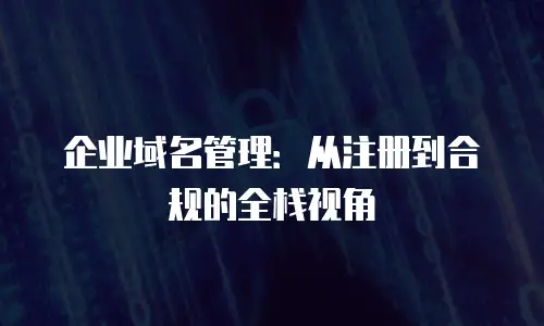 企业域名管理：从注册到合规的全栈视角