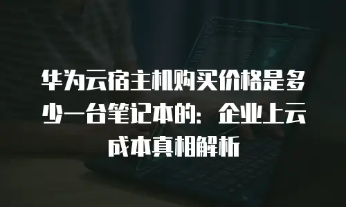 华为云宿主机购买价格是多少一台笔记本的：企业上云成本真相解析