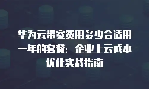 华为云带宽费用多少合适用一年的套餐：企业上云成本优化实战指南