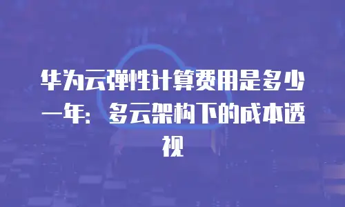 华为云弹性计算费用是多少一年：多云架构下的成本透视