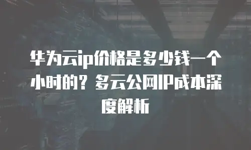 华为云ip价格是多少钱一个小时的？多云公网IP成本深度解析