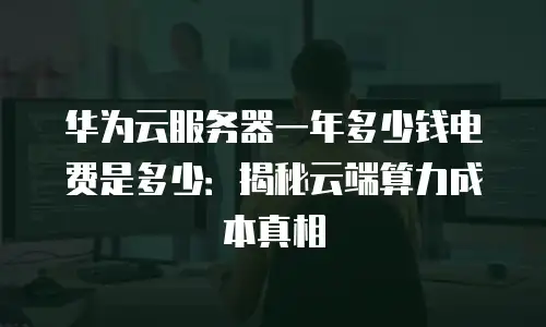 华为云服务器一年多少钱电费是多少：揭秘云端算力成本真相