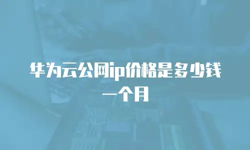 华为云公网ip价格是多少钱一个月