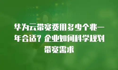 华为云带宽费用多少个兆一年合适？企业如何科学规划带宽需求