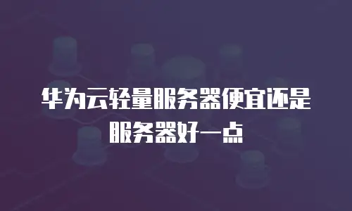 华为云轻量服务器便宜还是服务器好一点