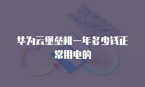华为云堡垒机一年多少钱正常用电的