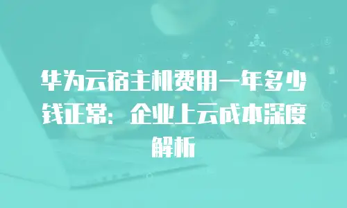 华为云宿主机费用一年多少钱正常：企业上云成本深度解析