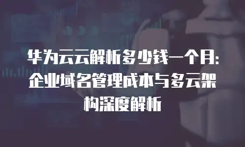 华为云云解析多少钱一个月：企业域名管理成本与多云架构深度解析