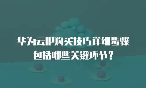 华为云IP购买技巧详细步骤包括哪些关键环节？