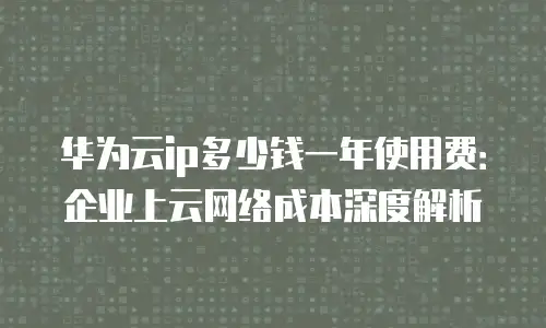 华为云ip多少钱一年使用费：企业上云网络成本深度解析