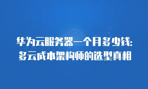华为云服务器一个月多少钱：多云成本架构师的选型真相