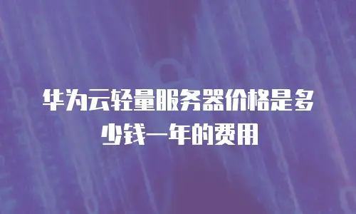 华为云轻量服务器价格是多少钱一年的费用