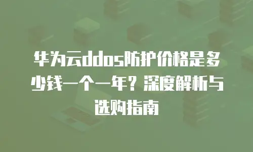 华为云ddos防护价格是多少钱一个一年？深度解析与选购指南