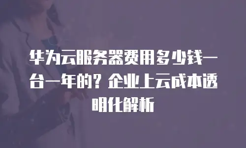 华为云服务器费用多少钱一台一年的？企业上云成本透明化解析