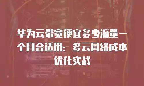 华为云带宽便宜多少流量一个月合适用：多云网络成本优化实战