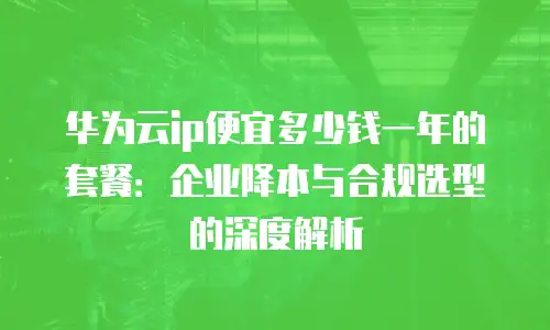 华为云ip便宜多少钱一年的套餐：企业降本与合规选型的深度解析